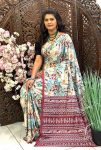 DESIGNER CREPE SILK DIGITAL BANDHEJ PRINT WORK SAREE WITH UNSTITCHED BLOUSE FESTIVAL WEAR WHOLESALE PRICE ETHNIC GARMENT (6)