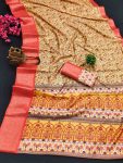 DESIGNER DOLA SILK DIGITAL PRINT WORK SAREE WITH UNSTTICHED BLOUSE FESTIVAL WEAR WHOLESALE PRICE ETHNIC GARMENT (5)