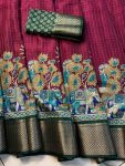 DESIGNER DOLA SILK JACQUARD BORDER WORK SAREE WITH UNSTITCHED BLOUSE FESTIVAL WEAR WHOLESALE PRICE ETHNIC GARMENT (7)