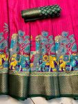 DESIGNER DOLA SILK JACQUARD BORDER WORK SAREE WITH UNSTITCHED BLOUSE FESTIVAL WEAR WHOLESALE PRICE ETHNIC GARMENT 2 (2)