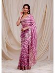 DESIGNER GEORGETTE DIGITAL PRINT AND EMBROIDERY WORK SAREE WITH UNSTITCHED BLOUSE PARTY WEAR WHOLESALE PRICE ETHNIC GARMENT (35)