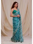 DESIGNER GEORGETTE DIGITAL PRINT AND EMBROIDERY WORK SAREE WITH UNSTITCHED BLOUSE PARTY WEAR WHOLESALE PRICE ETHNIC GARMENT (42)