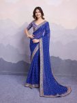 DESIGNER GEORGETTE DIGITAL PRINT WITH EMBROIDERY WORK SAREE WITH UNSTITCHED BLOUSE FESTIVAL WEAR WHOLESALE PRICE ETHNIC GARMENT (7)