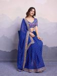 DESIGNER GEORGETTE DIGITAL PRINT WITH EMBROIDERY WORK SAREE WITH UNSTITCHED BLOUSE FESTIVAL WEAR WHOLESALE PRICE ETHNIC GARMENT (7)