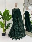 DESIGNER GEORGETTE DIGITAL PRINT WITH RUFFLE WORK READY TO WEAR SAREE WITH UNSTITCHED BLOUSE PARTY WEAR WHOLESALE PRICE ETHNIC GARMENT (2)