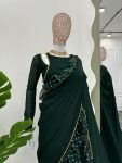 DESIGNER GEORGETTE DIGITAL PRINT WITH RUFFLE WORK READY TO WEAR SAREE WITH UNSTITCHED BLOUSE PARTY WEAR WHOLESALE PRICE ETHNIC GARMENT (2)