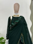 DESIGNER GEORGETTE DIGITAL PRINT WITH RUFFLE WORK READY TO WEAR SAREE WITH UNSTITCHED BLOUSE PARTY WEAR WHOLESALE PRICE ETHNIC GARMENT (2)