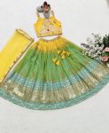 DESIGNER GEORGETTE DIGITAL PRINT WITH SEQUENCE EMBROIDERY WORK KIDS LEHENGA CHOLI WITH DUPATTA PARTY WEAR WHOLESALE PRICE ETHNIC GARMENT (1)