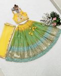 DESIGNER GEORGETTE DIGITAL PRINT WITH SEQUENCE EMBROIDERY WORK KIDS LEHENGA CHOLI WITH DUPATTA PARTY WEAR WHOLESALE PRICE ETHNIC GARMENT (1)