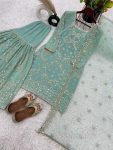 DESIGNER GEORGETTE EMBROIDERY SEQUENCE WORK TOP SHARARA WITH DUPATTA PARTY WEAR WHOLESALE PRICE ETHNIC GARMENT (4)