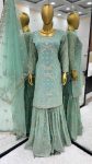 DESIGNER GEORGETTE EMBROIDERY SEQUENCE WORK TOP SHARARA WITH DUPATTA PARTY WEAR WHOLESALE PRICE ETHNIC GARMENT (4)