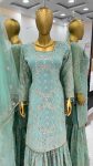 DESIGNER GEORGETTE EMBROIDERY SEQUENCE WORK TOP SHARARA WITH DUPATTA PARTY WEAR WHOLESALE PRICE ETHNIC GARMENT (4)
