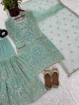 DESIGNER GEORGETTE EMBROIDERY SEQUENCE WORK TOP SHARARA WITH DUPATTA PARTY WEAR WHOLESALE PRICE ETHNIC GARMENT (4)