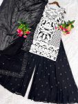 DESIGNER GEORGETTE EMBROIDERY THREAD WORK TOP PALAZZO WITH DUPATTA PARTY WEAR WHOLESALE PRICE ETHNIC GARMENT (6)