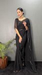 DESIGNER GEORGETTE HAND WORK READY TO WEAR SAREE WITH UNSTITCHED BLOUSE PARTY WEAR WHOLESALE PRICE ETHNIC GARMENT (3)