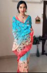DESIGNER GEORGETTE MULTI COLOR FLOWER DIGITAL PRINT WORK READY TO WEAR SAREE WITH UNSTITCHED BLOUSE PARTY WEAR WHOLESALE PRICE ETHNIC GARMENT (3)