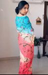 DESIGNER GEORGETTE MULTI COLOR FLOWER DIGITAL PRINT WORK READY TO WEAR SAREE WITH UNSTITCHED BLOUSE PARTY WEAR WHOLESALE PRICE ETHNIC GARMENT (3)