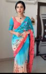 DESIGNER GEORGETTE MULTI COLOR FLOWER DIGITAL PRINT WORK READY TO WEAR SAREE WITH UNSTITCHED BLOUSE PARTY WEAR WHOLESALE PRICE ETHNIC GARMENT (3)
