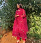 DESIGNER GEORGETTE PRINTED LACE READY TO WEAR WORK GOWN WITH DUPATTA PARTY WEAR WHOLESALE PRICE ETHNIC GARMENT (2)