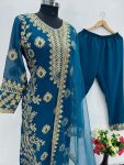 DESIGNER GEORGETTE SEQUENCE AN HAND WORK TOP BOTTOM WITH DUPATTA FESTIVAL WEAR WHOLESALE PRICE ETHNC GARMENT (3)
