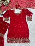 DESIGNER GEORGETTE SEQUENCE EMBROIDERY WORK TOP SHARARA WITH DUPATTA FESTIVAL WEAR WHOLESALE PRICE ETHNIC GARMENT (5)