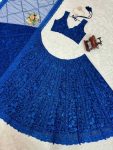 DESIGNER GEORGETTE THREAD SEQUENCE WORK LEHENGA CHOLI WITH DUPATTA BLUE WEDDING WEAR WHOLESALE PRICE ETHNIC GARMENT (6)