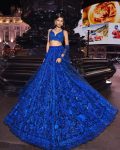 DESIGNER GEORGETTE THREAD SEQUENCE WORK LEHENGA CHOLI WITH DUPATTA BLUE WEDDING WEAR WHOLESALE PRICE ETHNIC GARMENT (6)