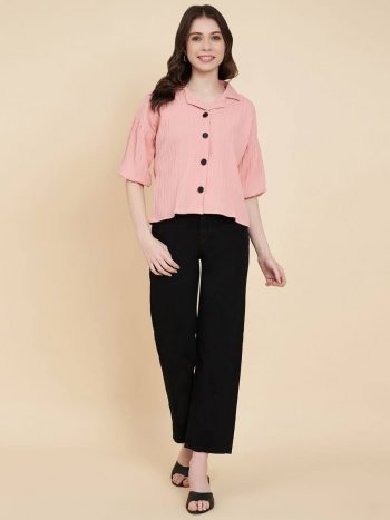 DESIGNER JERSEY STRUCTURE ONLY SHIRT PINK