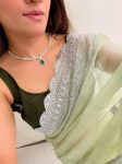 DESIGNER JIMMY CHOO SEQUENCE THREAD EMBROIDERY WORK SAREE WITH UNSTITCHED BLOUSE FESTIVAL WEAR WHOLESALE PRICE ETHNIC GARMENT (2)