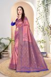 DESIGNER KANJIVARAM ZARI WEAVING WORK SAREE WITH UNSTITCHED BLOUSE FESTIVAL WEAR WHOLESALE PRICE ETHNIC GARMENT 2 (10)