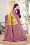 DESIGNER KANJIVARAM ZARI WEAVING WORK SAREE WITH UNSTITCHED BLOUSE FESTIVAL WEAR WHOLESALE PRICE ETHNIC GARMENT 2 (8)