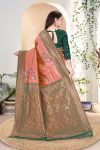 DESIGNER KANJIVARAM ZARI WEAVING WORK SAREE WITH UNSTITCHED BLOUSE FESTIVAL WEAR WHOLESALE PRICE ETHNIC GARMENT 4 (7)