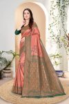 DESIGNER KANJIVARAM ZARI WEAVING WORK SAREE WITH UNSTITCHED BLOUSE FESTIVAL WEAR WHOLESALE PRICE ETHNIC GARMENT 4 (7)