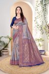 DESIGNER KANJIVARAM ZARI WEAVING WORK SAREE WITH UNSTITCHED BLOUSE FESTIVAL WEAR WHOLESALE PRICE ETHNIC GARMENT (67)