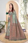 DESIGNER KANJIVARAM ZARI WEAVING WORK SAREE WITH UNSTITCHED BLOUSE FESTIVAL WEAR WHOLESALE PRICE ETHNIC GARMENT (73)