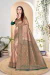 DESIGNER KANJIVARAM ZARI WEAVING WORK SAREE WITH UNSTITCHED BLOUSE FESTIVAL WEAR WHOLESALE PRICE ETHNIC GARMENT (75)