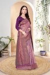 DESIGNER KANJIVARAM ZARI WEAVING WORK SAREE WITH UNSTITCHED BLOUSE FESTIVAL WEAR WHOLESALE PRICE ETHNIC GARMENT (79)