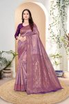 DESIGNER KANJIVARAM ZARI WEAVING WORK SAREE WITH UNSTITCHED BLOUSE FESTIVAL WEAR WHOLESALE PRICE ETHNIC GARMENT (79)