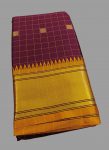 DESIGNER LICHI COTTON JACQUARD WEAVING WORK SAREE WITH UNSTITCHED BLOUSE MAROON