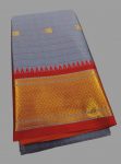 DESIGNER LICHI COTTON JACQUARD WEAVING WORK SAREE WITH UNSTITCHED BLOUSE FESTIVAL WEAR WHOLESALE PRICE ETHNIC GARMENT (6)