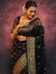 DESIGNER LICHI SILK WEAVING WORK SAREE WITH UNSTITCHED BLOUSE FESTIVAL WEAR WHOLESALE PRICE ETHNIC GARMENT 1 (4)