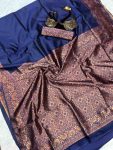 DESIGNER LICHI SILK WEAVING WORK SAREE WITH UNSTITCHED BLOUSE FESTIVAL WEAR WHOLESALE PRICE ETHNIC GARMENT (12)