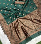 DESIGNER LICHI SILK WEAVING WORK SAREE WITH UNSTITCHED BLOUSE FESTIVAL WEAR WHOLESALE PRICE ETHNIC GARMENT (33)