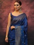 DESIGNER LICHI SILK WEAVING WORK SAREE WITH UNSTITCHED BLOUSE FESTIVAL WEAR WHOLESALE PRICE ETHNIC GARMENT (9)