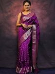 DESIGNER LICHI SILK ZARI WEAVING WORK SAREE WITH UNSTITCHED BLOUSE FESTIVAL WEAR WHOLESALE PRICE ETHNIC GARMENT (11)