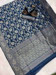 DESIGNER LICHI SILK ZARI WEAVING WORK SAREE WITH UNSTITCHED BLOUSE FESTIVAL WEAR WHOLESALE PRICE ETHNIC GARMENT (13)