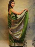 DESIGNER LICHI SILK ZARI WEAVING WORK SAREE WITH UNSTITCHED BLOUSE FESTIVAL WEAR WHOLESALE PRICE ETHNIC GARMENT (20)