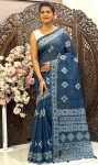 DESIGNER LINEN SILK DIGITAL PRINT WORK SAREE WITH UNSTITCHED BLOUSE FESTIVAL WEAR WHOLESALE PRICE ETHNIC GARMENT (8)