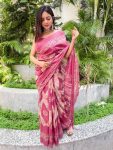 DESIGNER LINEN SILK DIGITAL PRINTED SAREE WITH UNSTITCHED BLOUSE PARTY WEAR WHOLESALE PRICE ETHNIC GARMENT (2)