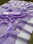 DESIGNER LINEN SLUB WEAVING WORK SAREE WITH UNSTITCHED BLOUSE FESTIVAL WEAR WHOLESALE PRICE ETHNIC GARMENT 4 (2)